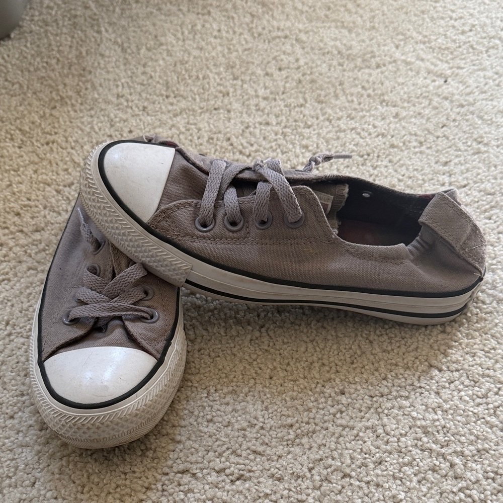 Converse Low-Top Canvas Sneakers in Taupe
